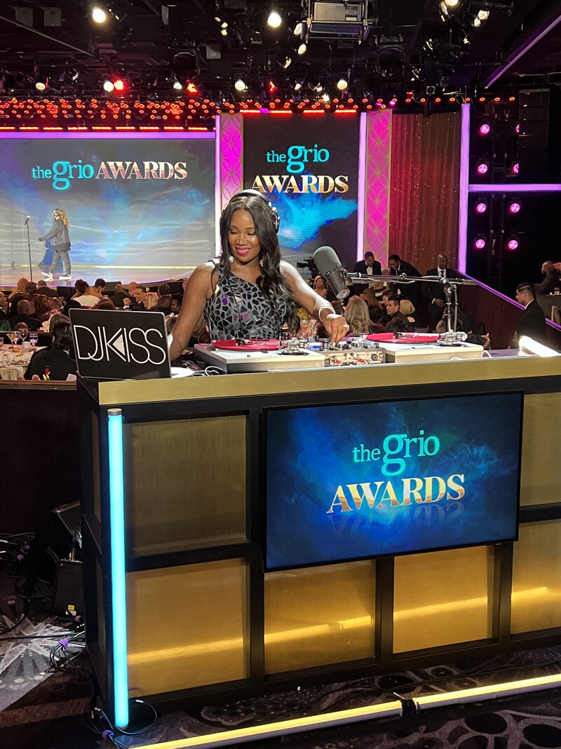 DJ Kiss in the booth — Grio Awards